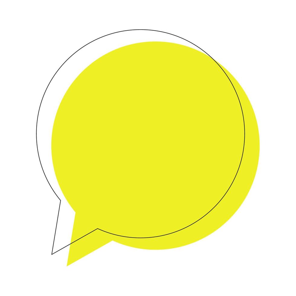 signe de dialogue et de conversation. illustration vivante de la forme ronde de la bulle jaune pour les sites Web, les applications, les publicités, les magasins, les magasins vecteur
