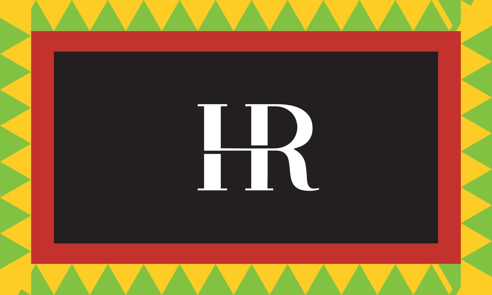 alphabet lettres initiales monogramme logo hr, rh, h et r vecteur