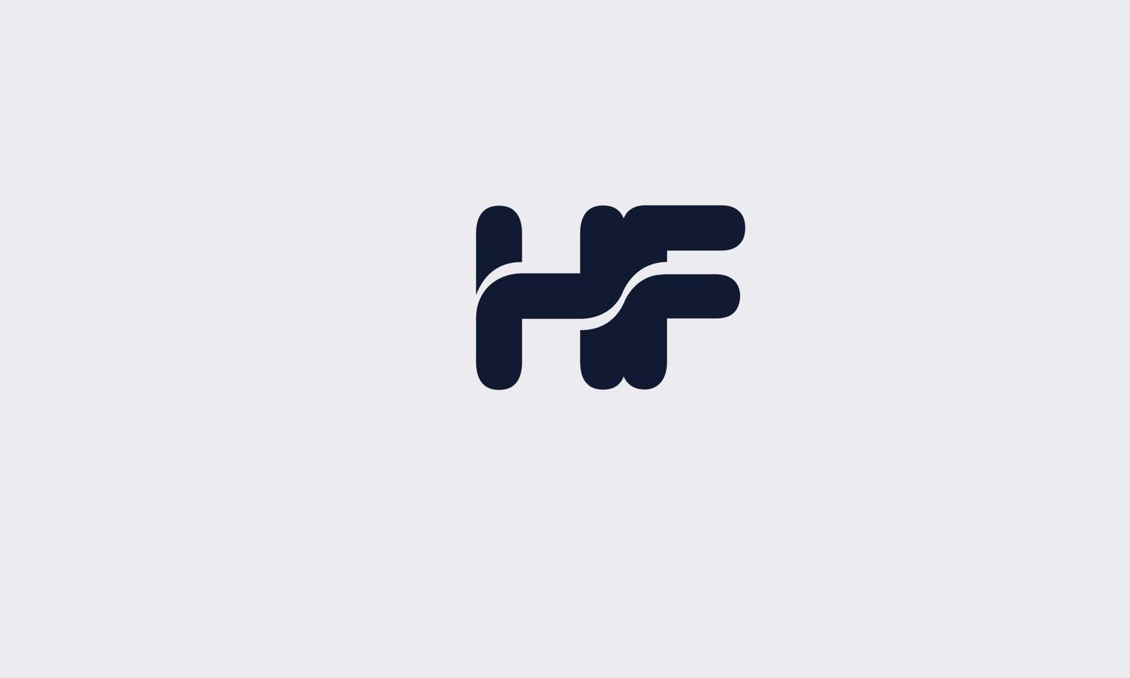 alphabet lettres initiales monogramme logo hf, fh, h et f vecteur