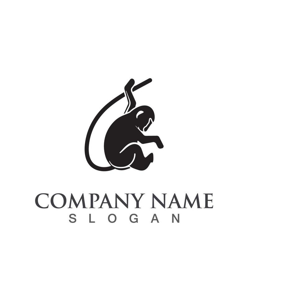 singe animal icône logo design modèle illustration vecteur