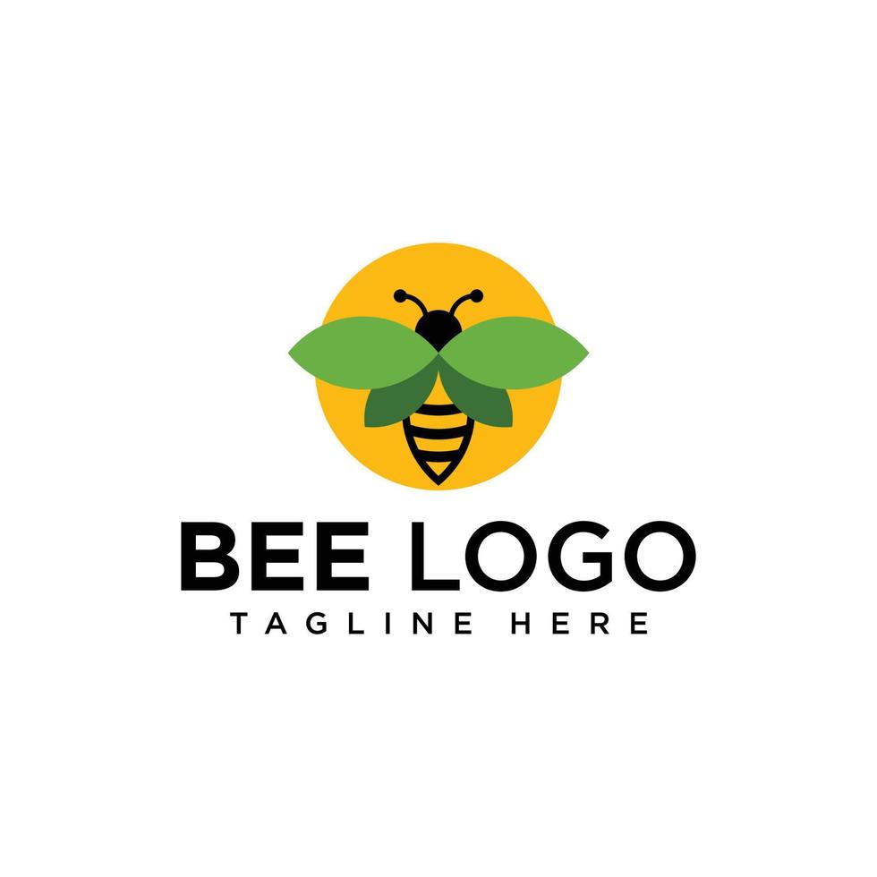 création de logo de feuille d'abeille vecteur