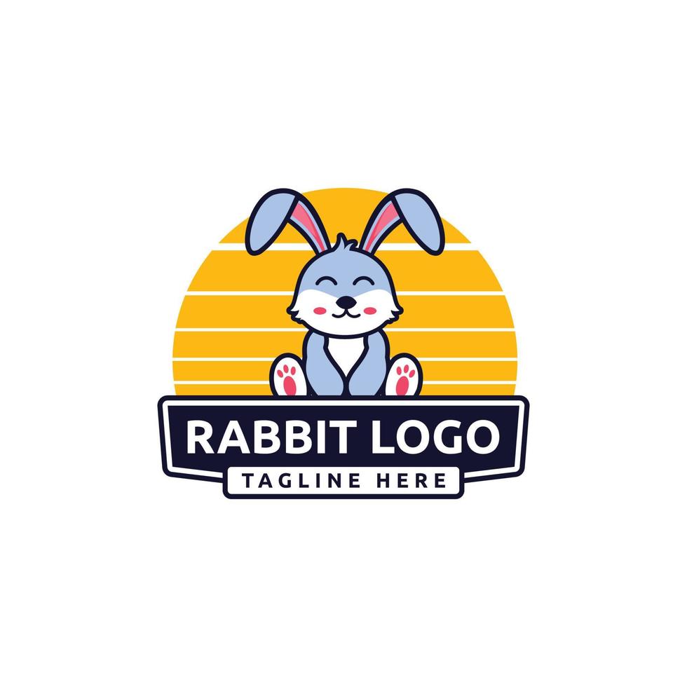 illustration de conception de logo de lapin pour le logo de l'entreprise et de la communauté vecteur