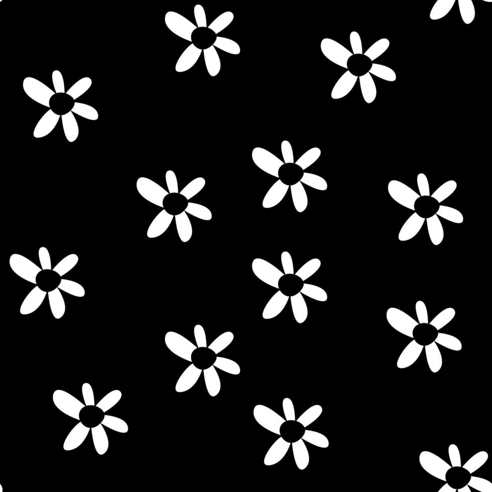 modèle sans couture botanique noir et blanc. motif de feuilles stylisées. vecteur fond noir