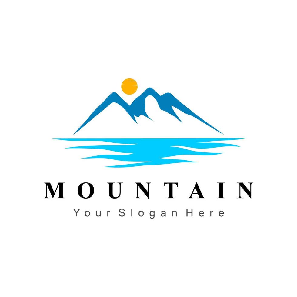 logo mer de montagne vecteur