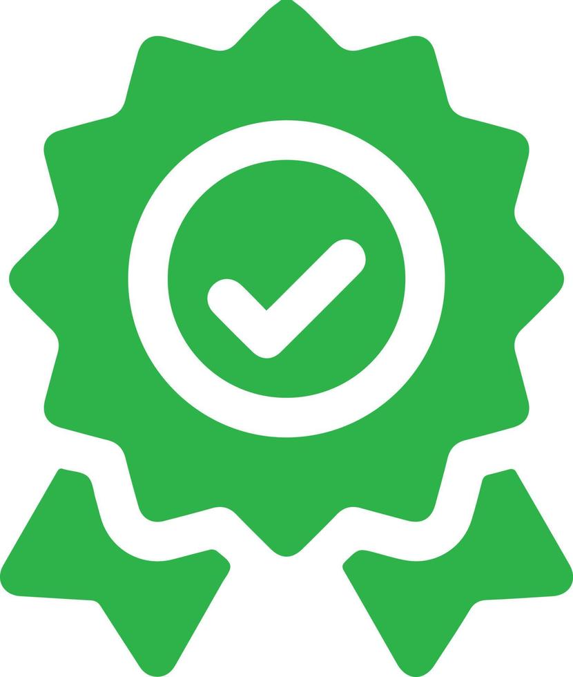 icône de marque correcte de badge vert. icône verte approuvée. icône de médaille certifiée. collection de symboles de contrôle d'approbation vecteur
