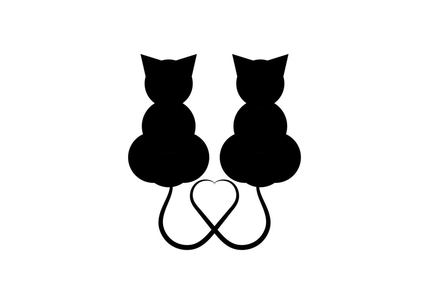 deux chats amoureux icône illustration vectorielle vecteur