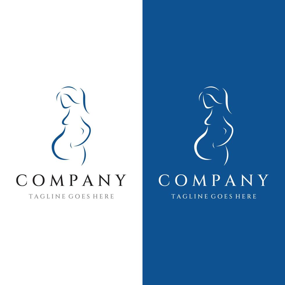 création de logo abstrait de la mère ou de la femme enceinte ou du bébé. logos pour cliniques, pharmacies et hôpitaux. vecteur