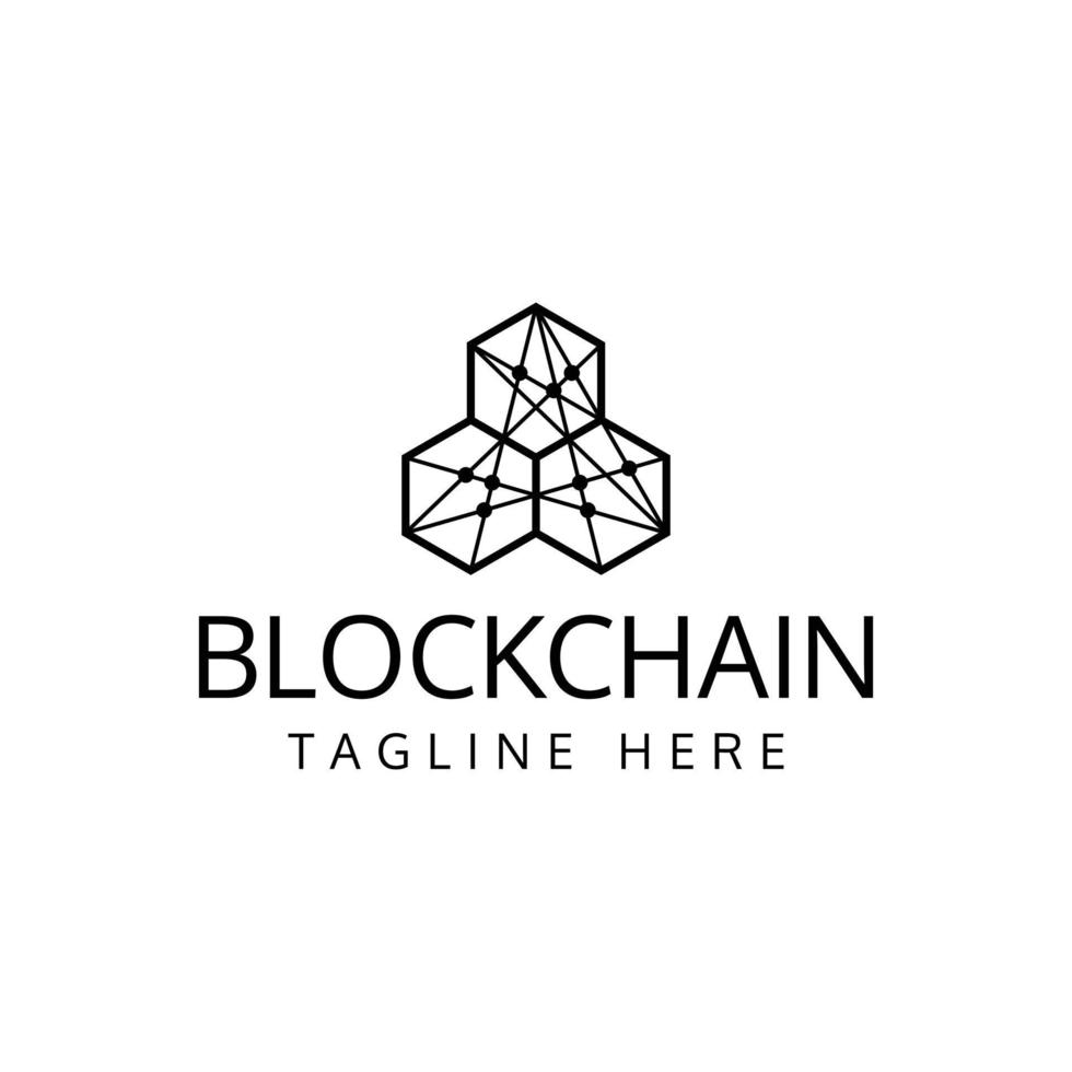 création de logo de chaîne de blocs vecteur