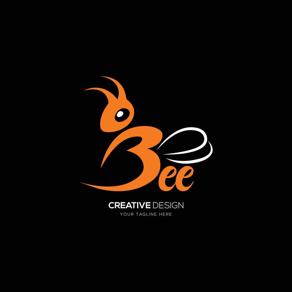 création de logo créatif de forme moderne d'abeille vecteur