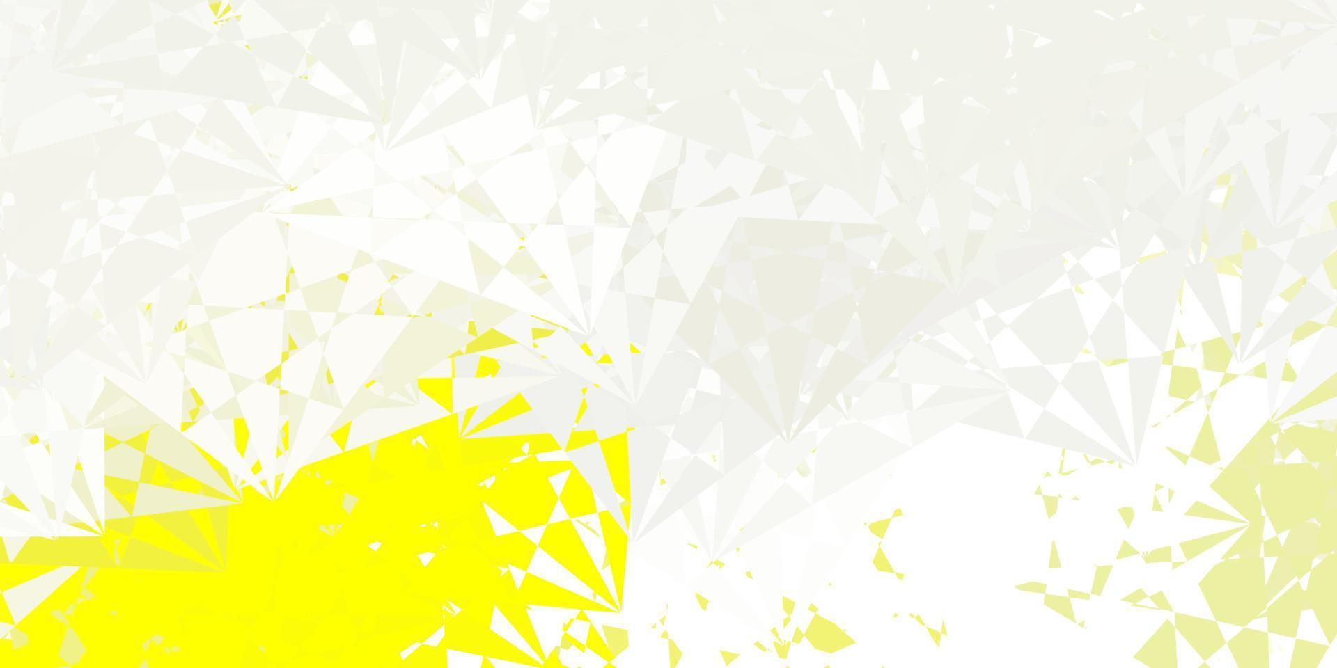 toile de fond de vecteur jaune clair avec des triangles, des lignes.