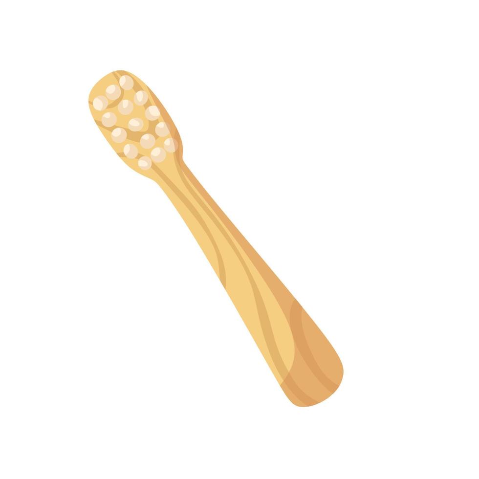 brosse à dents en bois écologique. illustration vectorielle. couverts en bois. vecteur