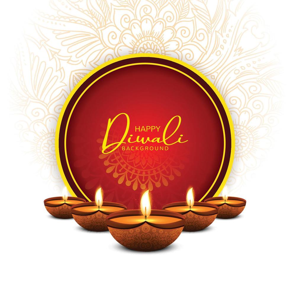 beau fond de célébration de carte de voeux joyeux diwali festif vecteur