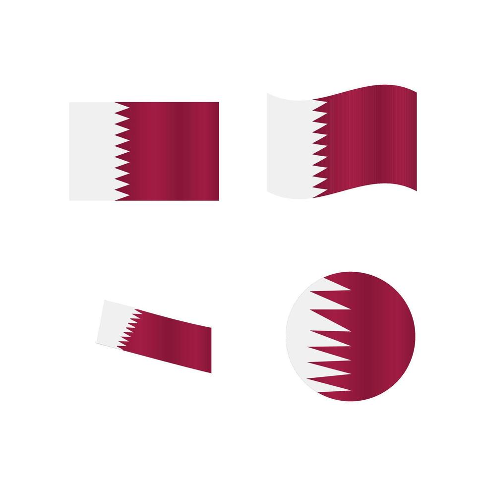 conception de vecteur de drapeau qatar