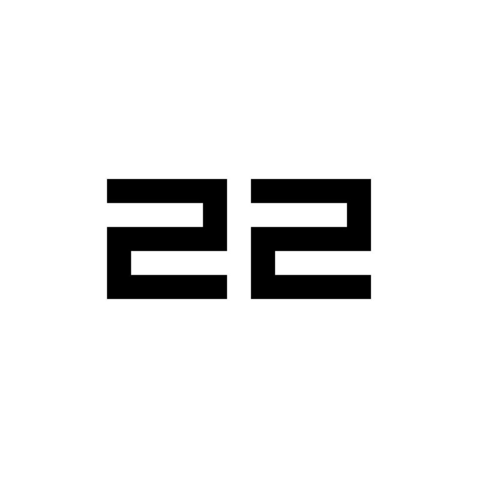 illustration créative modèle de conception de logo géométrique signe numéro 22 moderne vecteur