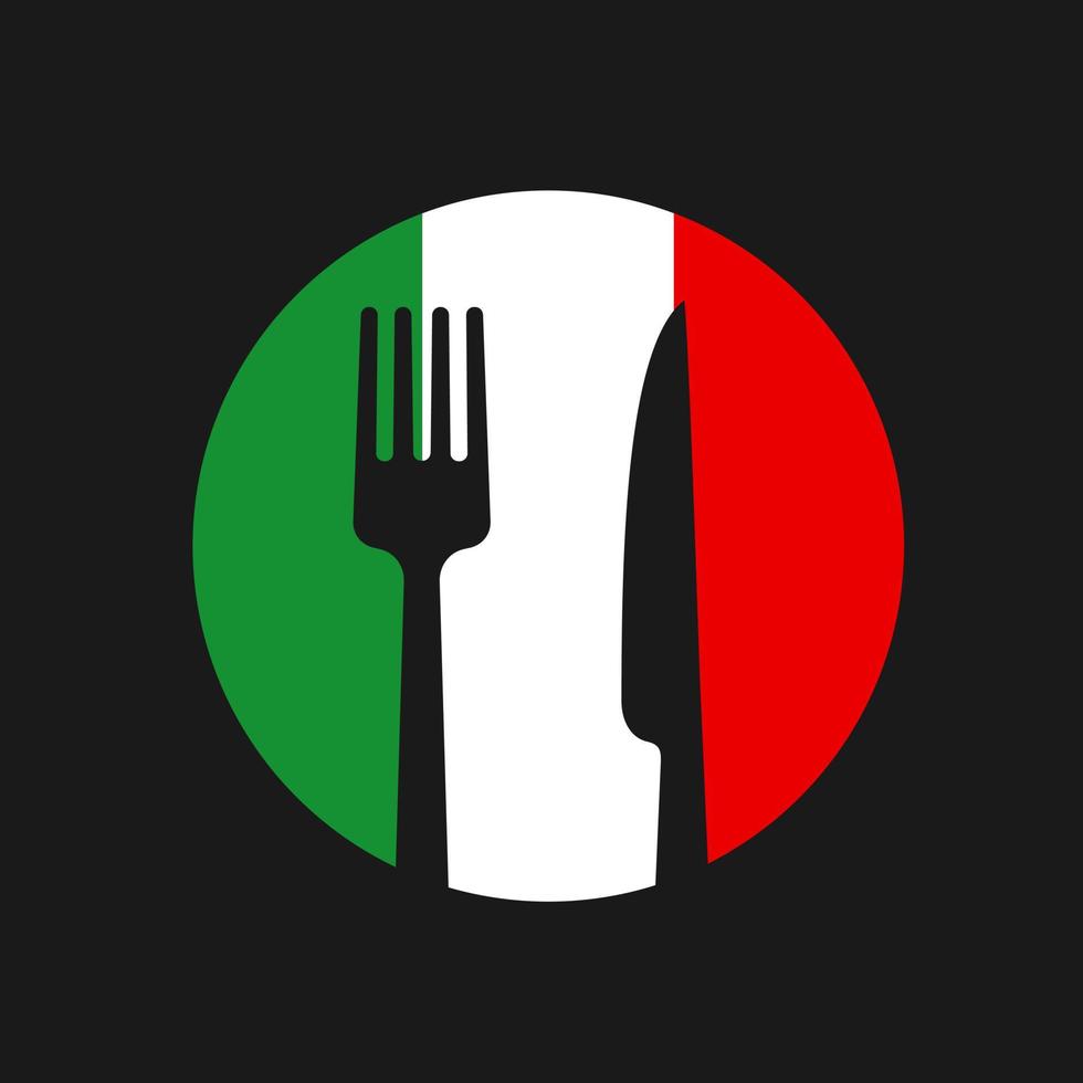 modèle d'icône de conception d'insigne d'art de restaurant italien vecteur