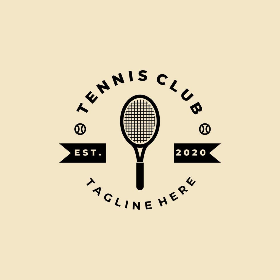 conception de modèle de logo d'insigne de raquettes de tennis vecteur