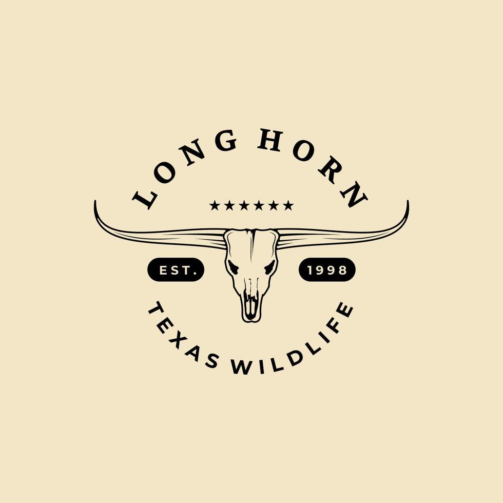 texas long horn farm logo vintage vecteur symbole illustration design