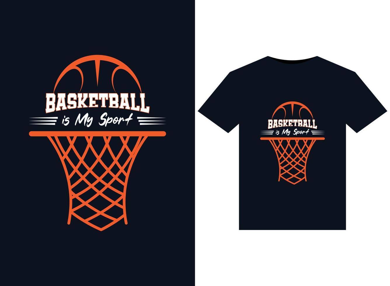 le basket-ball est mon sport illustrations pour la conception de t-shirts prêts à imprimer vecteur