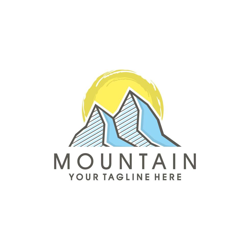 modèle de conception de logo de montagne vecteur