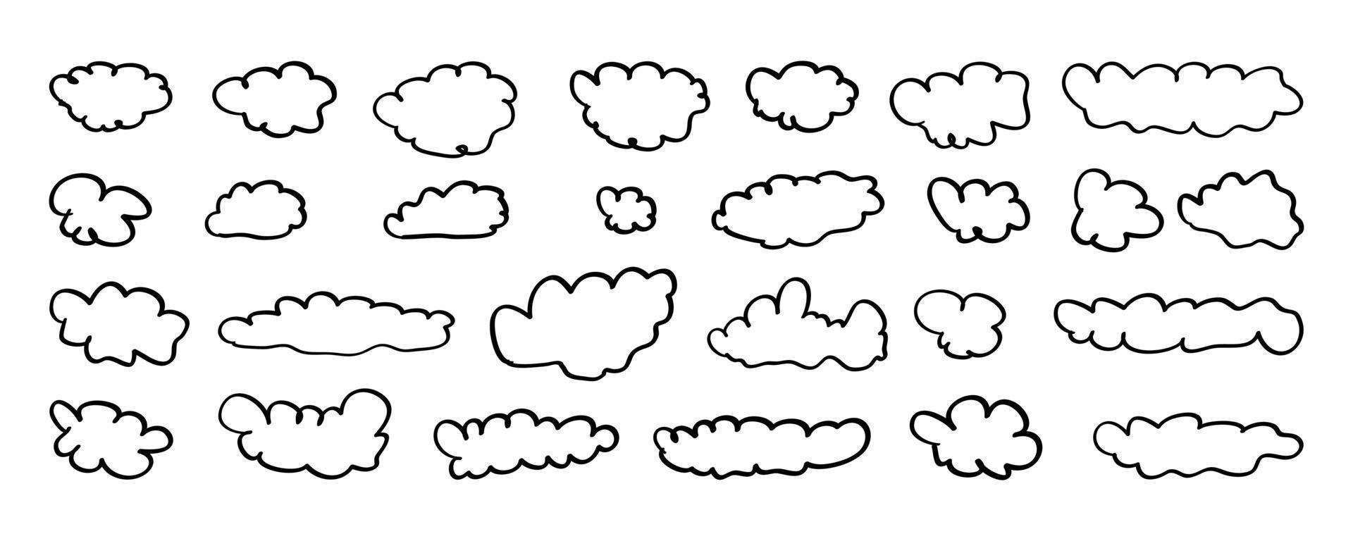 illustration de nuage dessiné à la main dans un style doodle vecteur