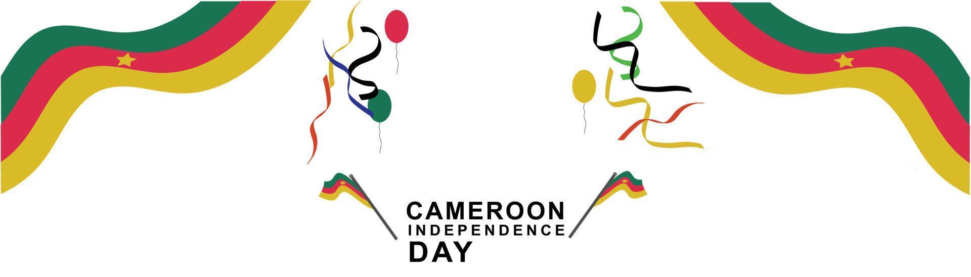 arrière-plan du modèle de conception vectorielle de la fête de l'indépendance du cameroun, bannière vecteur