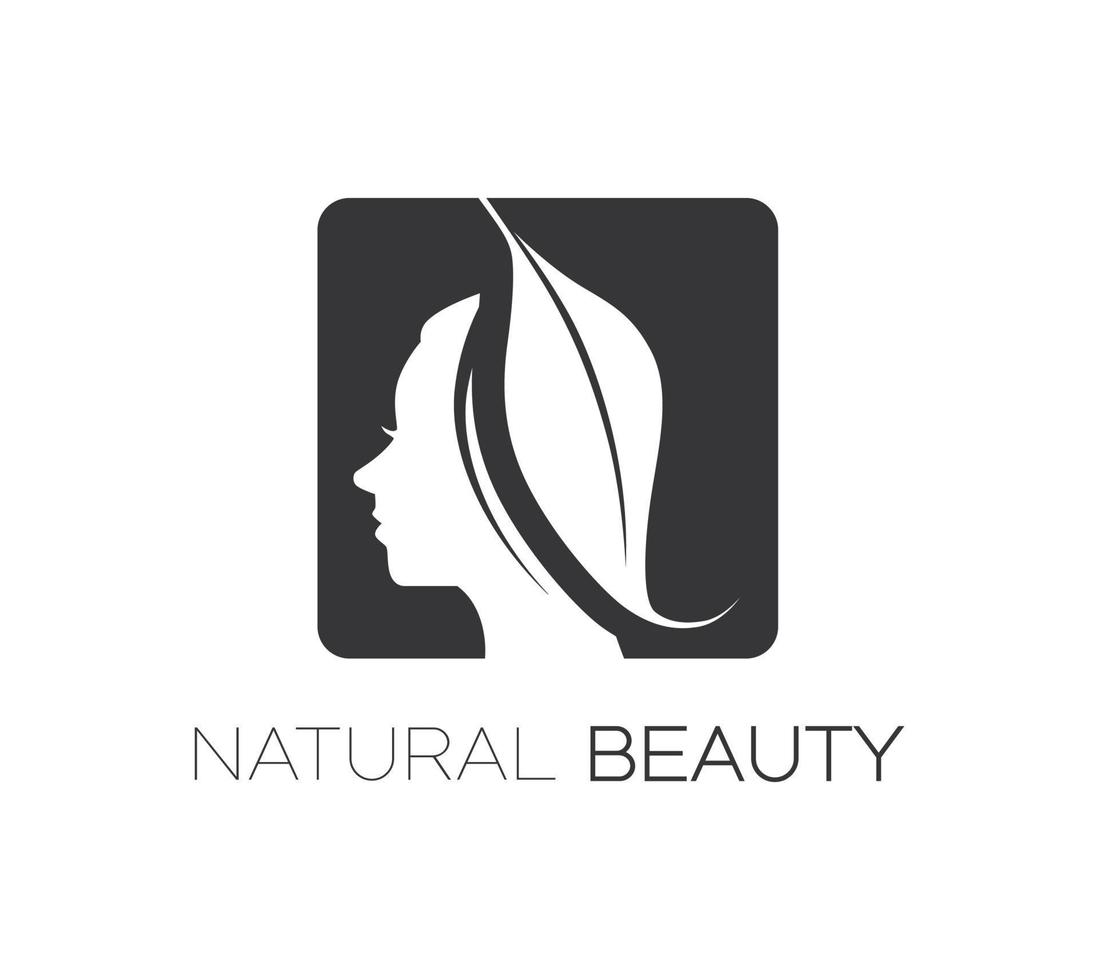 concept de logo beauté naturelle élégante sur fond blanc vecteur