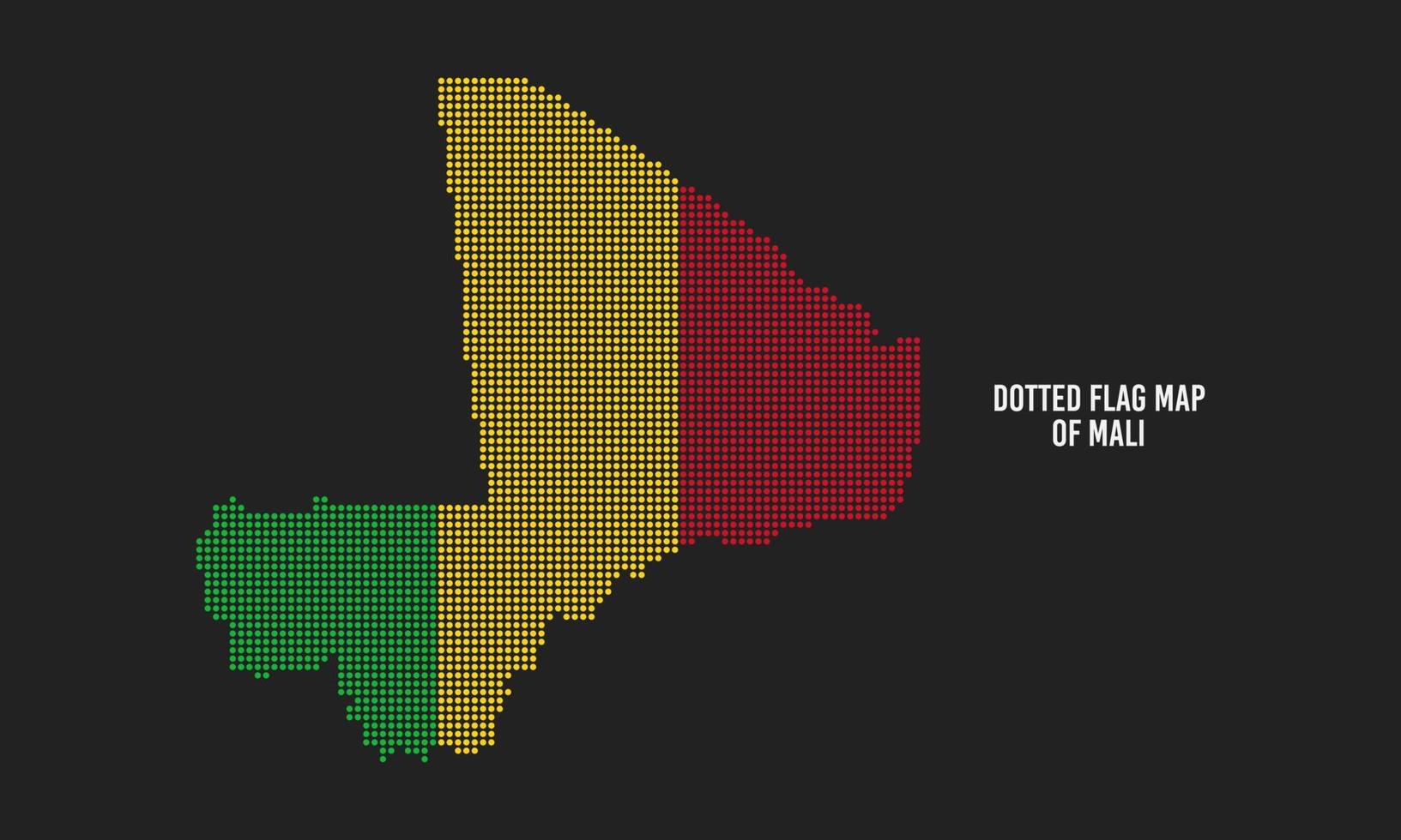 drapeau pointillé carte du mali illustration vectorielle vecteur