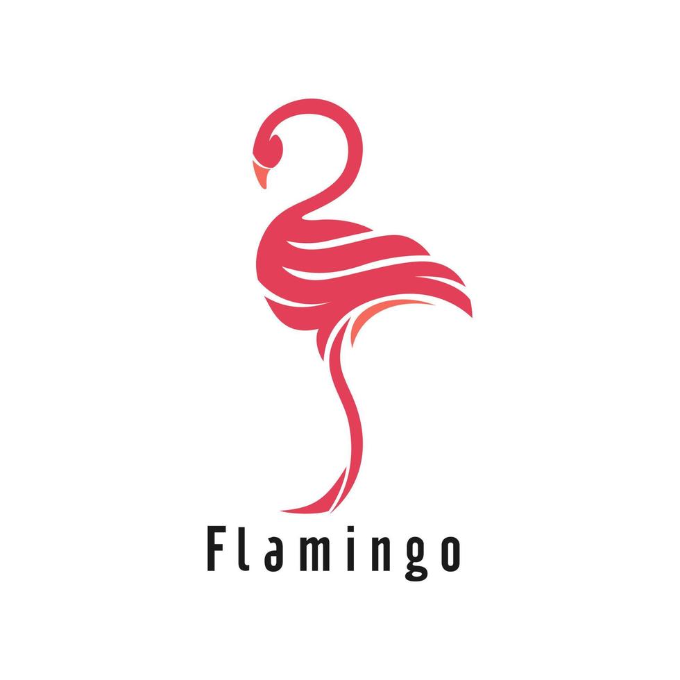 modèle de vecteur de conception de logo flamingo