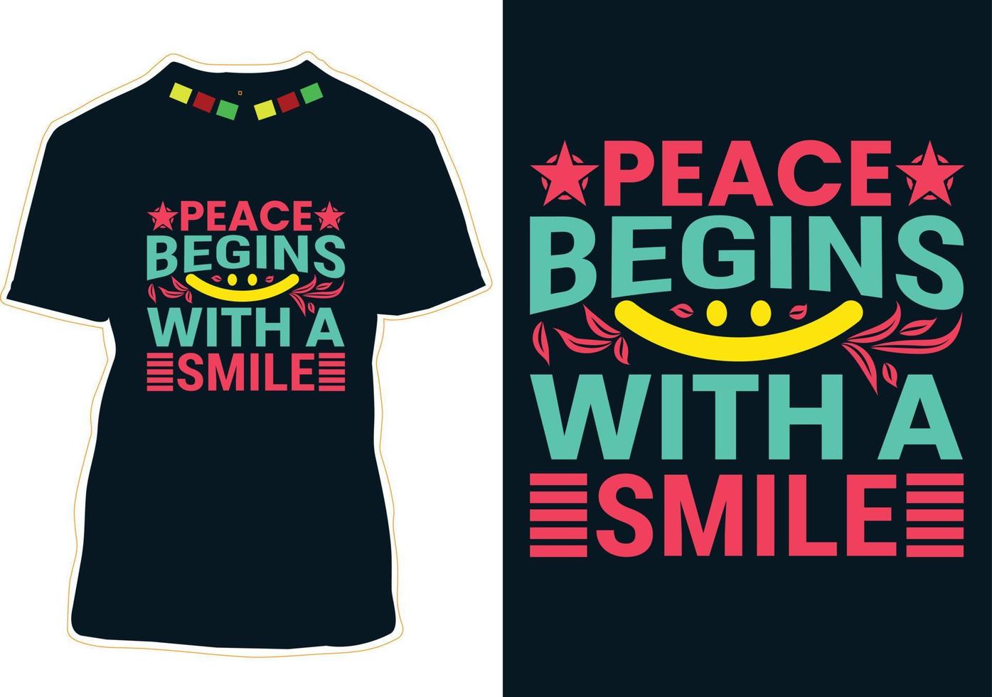 conception de t-shirt de la journée mondiale du sourire vecteur