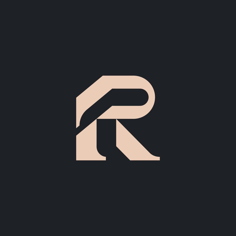 modèle de logo monogramme r initial. logo d'icône de lettre initiale vecteur
