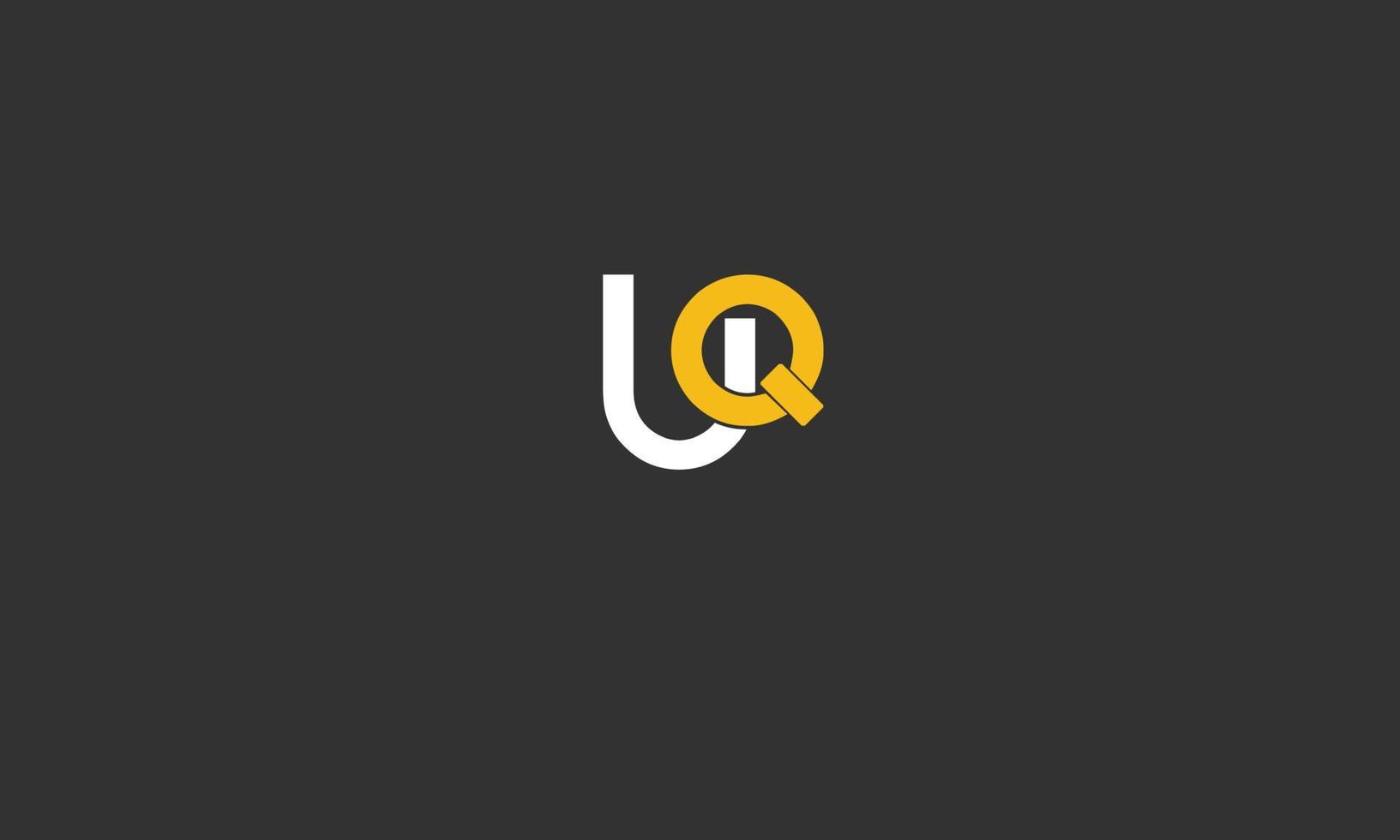 alphabet lettres initiales monogramme logo uq, qu, u et q vecteur