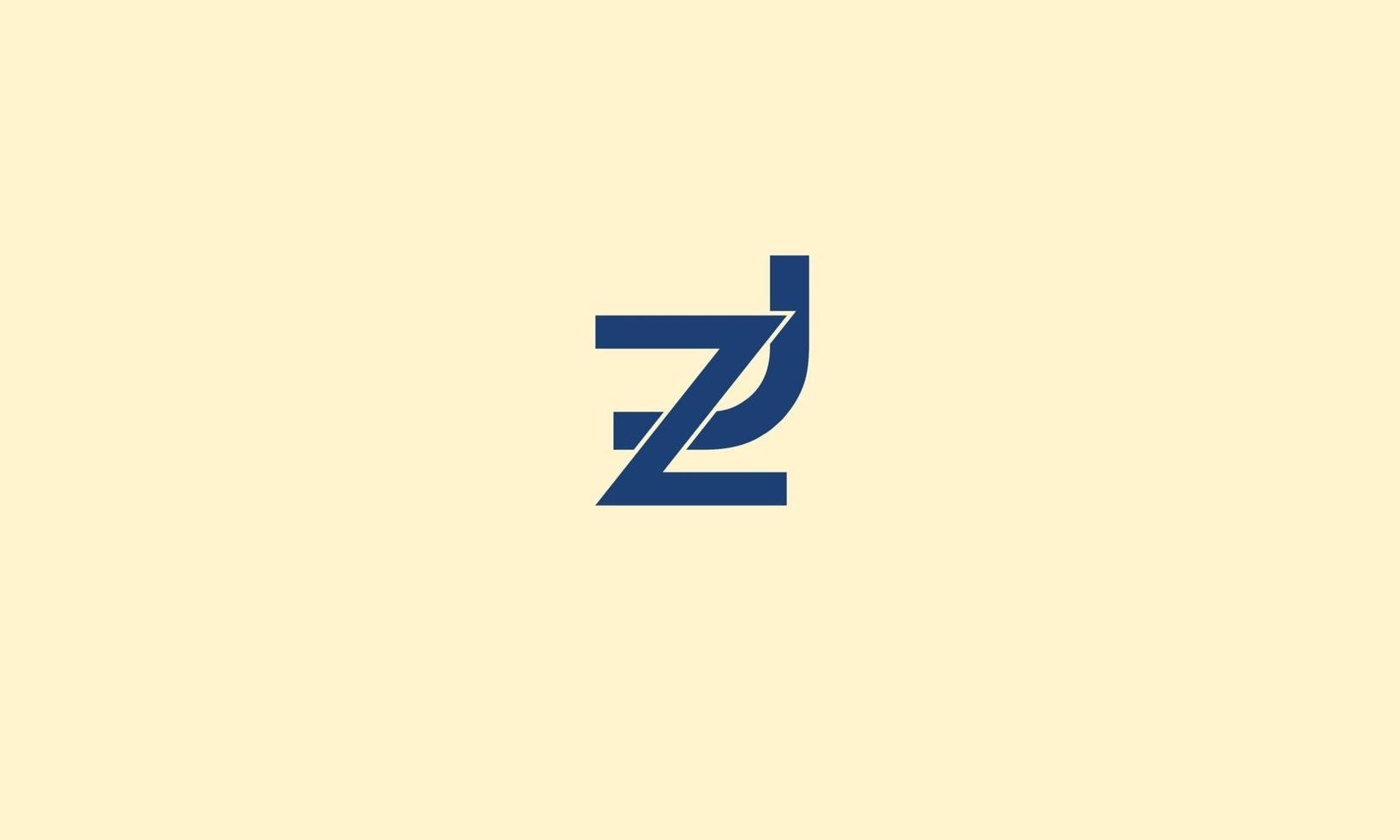 alphabet lettres initiales monogramme logo zj, jz, z et j vecteur