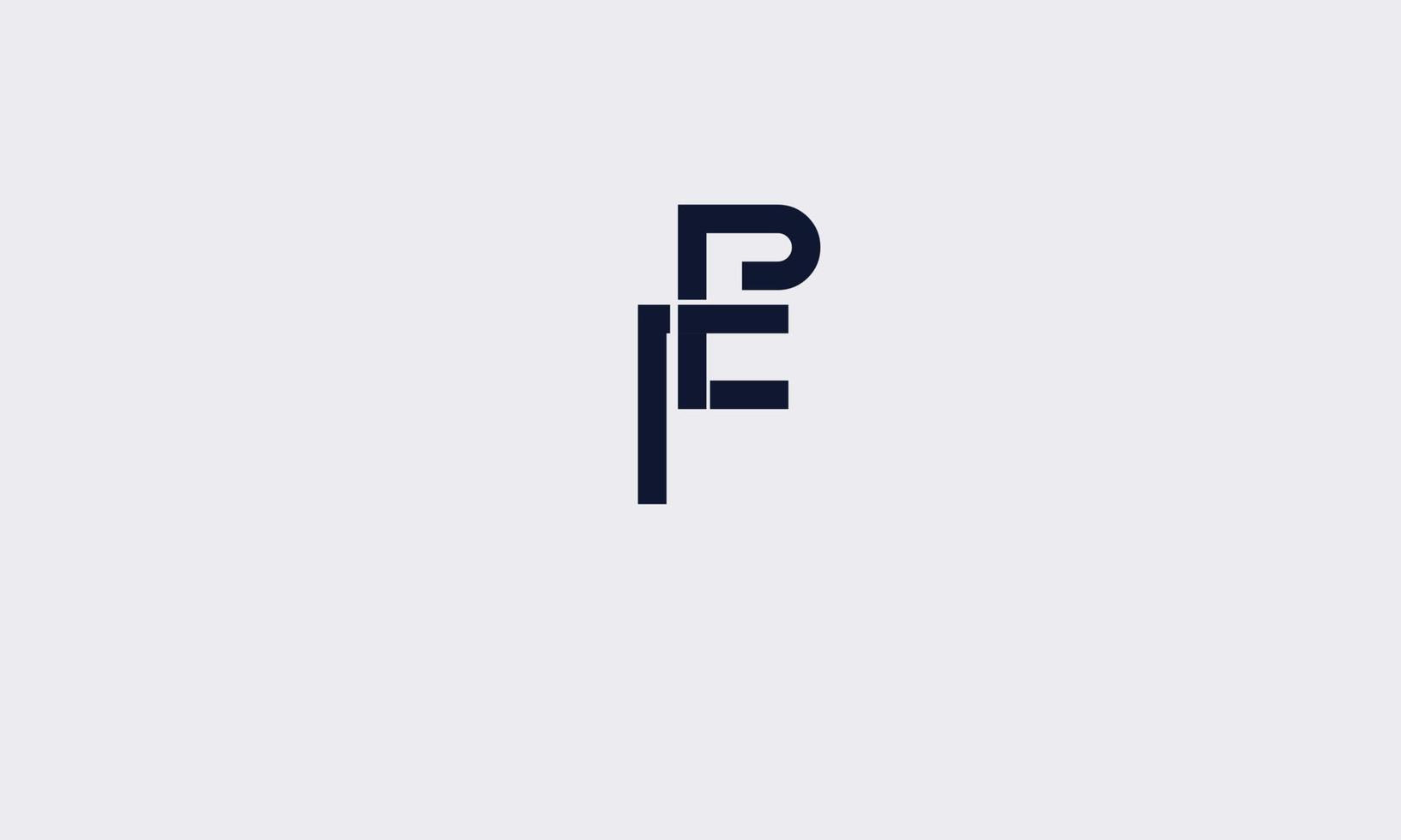 alphabet lettres initiales monogramme logo fp, pf, f et p vecteur