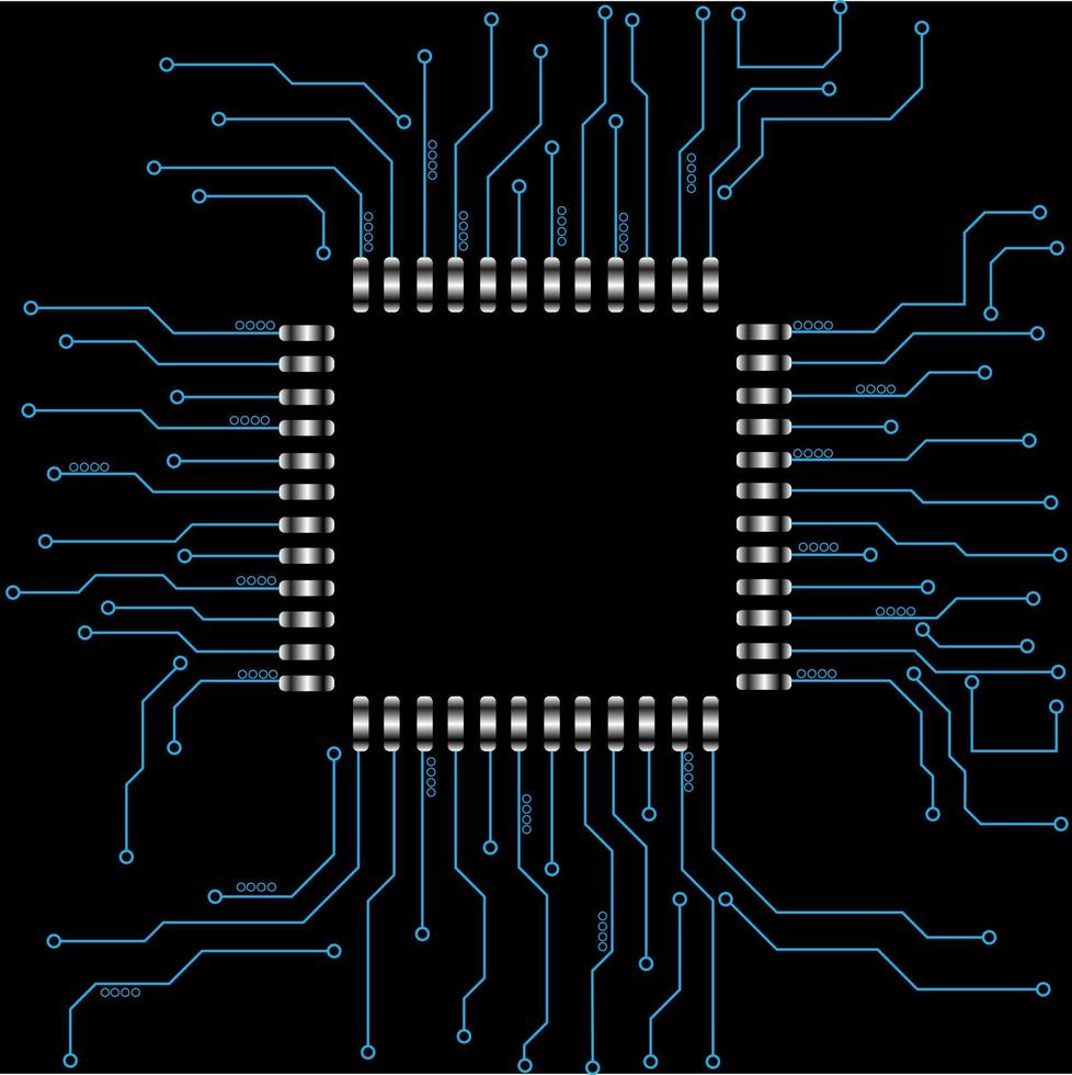 concept de vecteur d'hologramme de carte de circuit électronique ai hud pour l'écran d'affaires de fond d'élément de technologie future