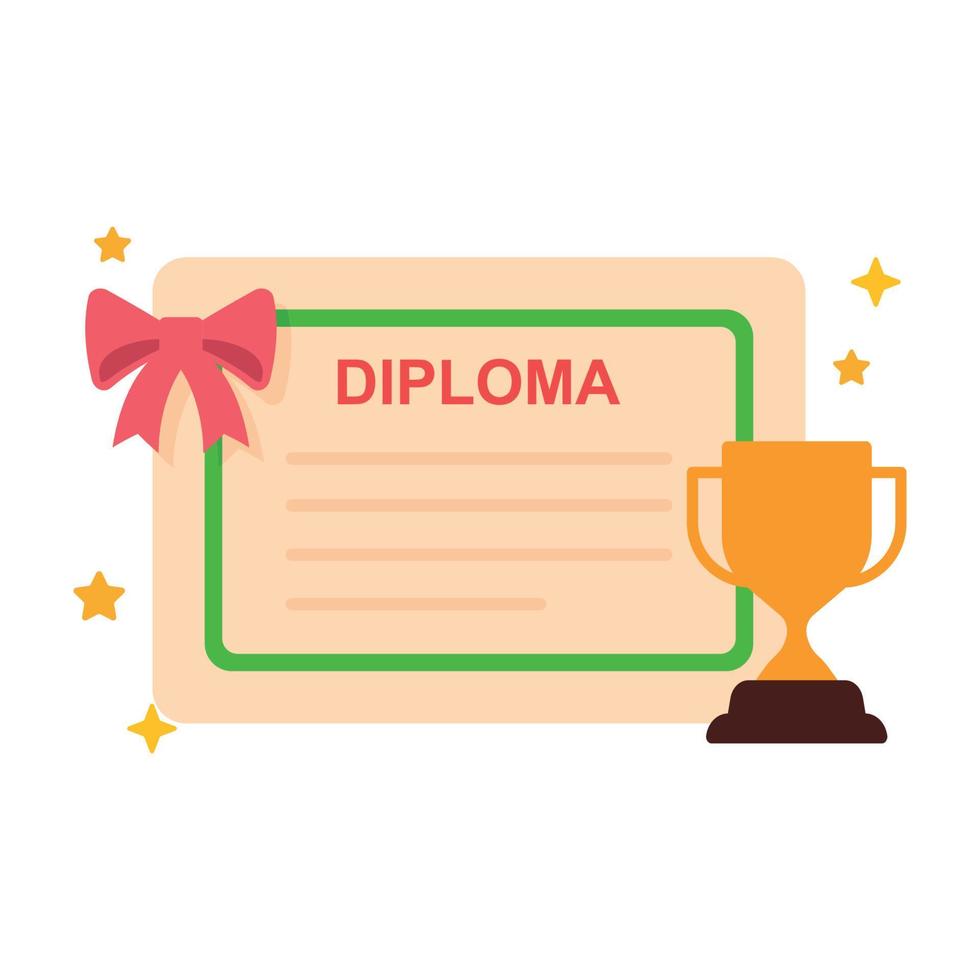 diplôme de certificat de fin d'études, illustration du certificat de gagnant. vecteur