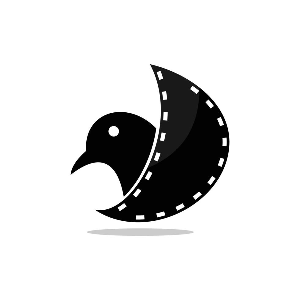 logo de production de médias de film d'oiseau vecteur