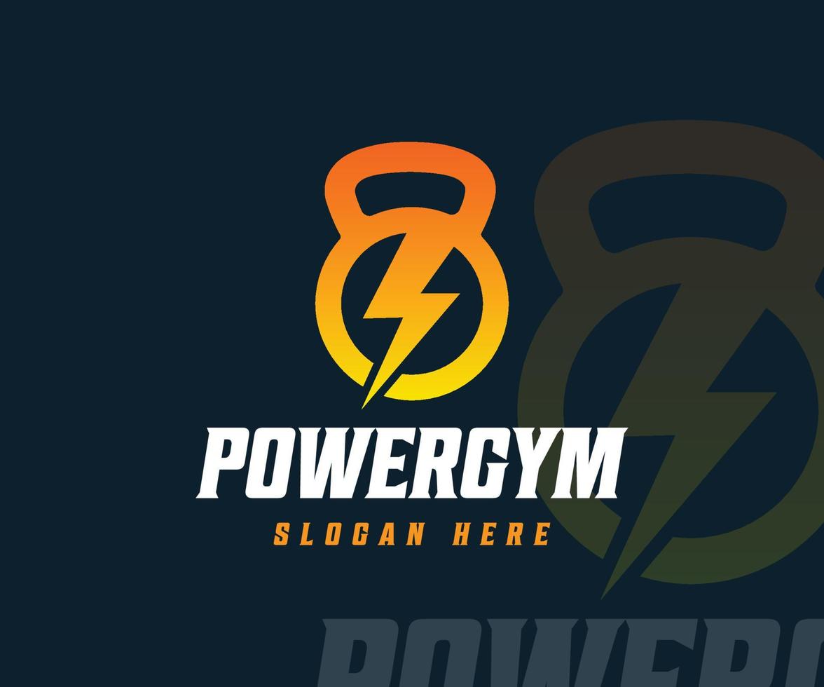 création de logo de gym de puissance créative. idée de conception de logo de puissance de gym de fitness vecteur