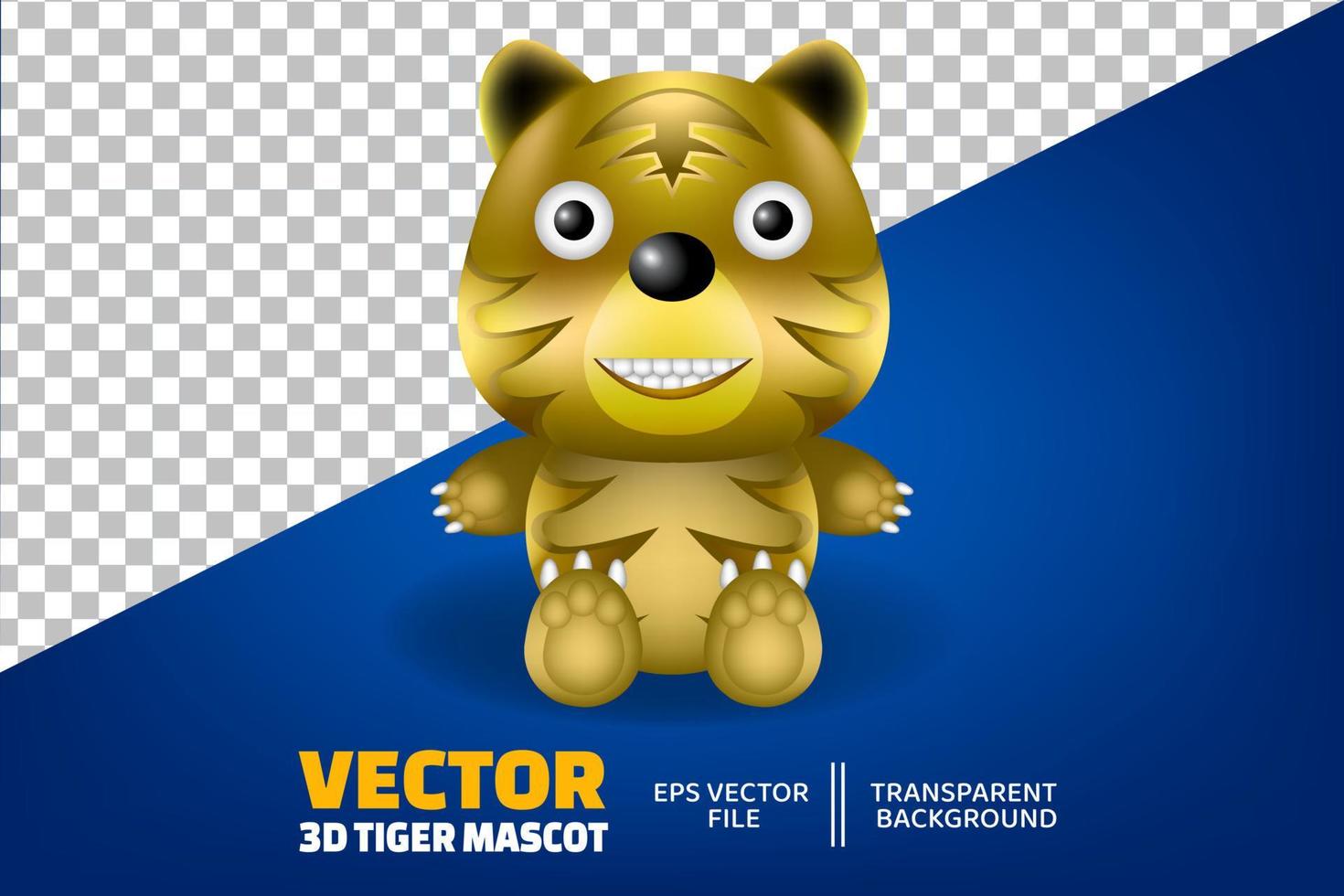 vecteur premium de mascotte de tigre doré 3d