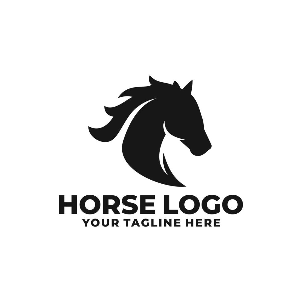 vecteur de logo plat simple cheval
