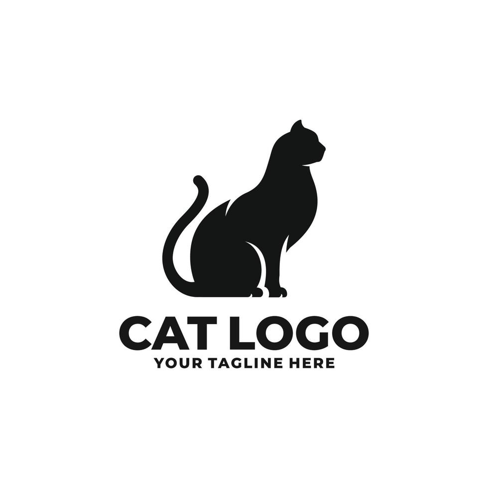 vecteur de logo plat simple chat