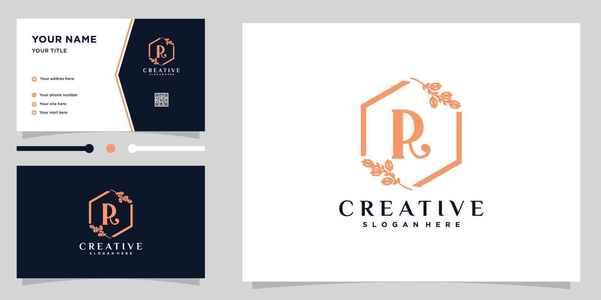 création de logo dernier r avec style et concept créatif vecteur