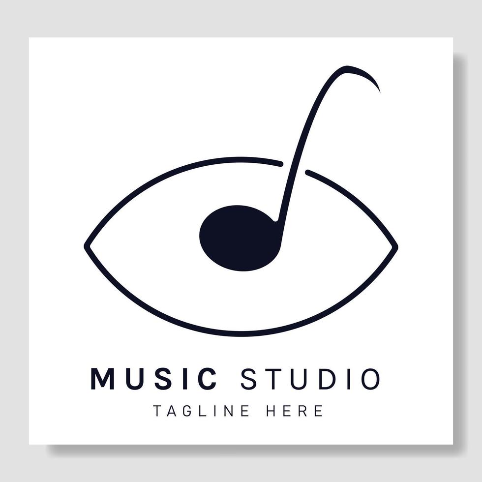 création de logo de musique oeil illustration. bon pour le studio, l'enregistrement, le concept musical de marque vecteur