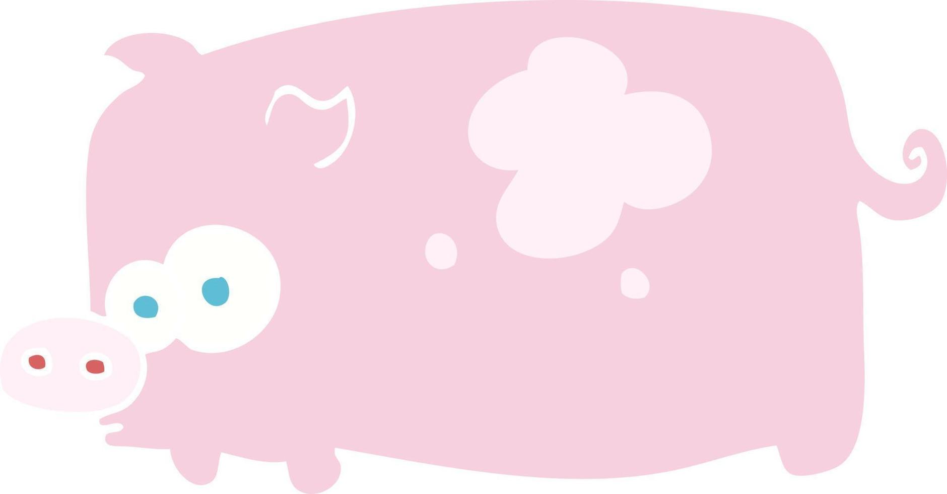illustration en couleur plate du cochon vecteur