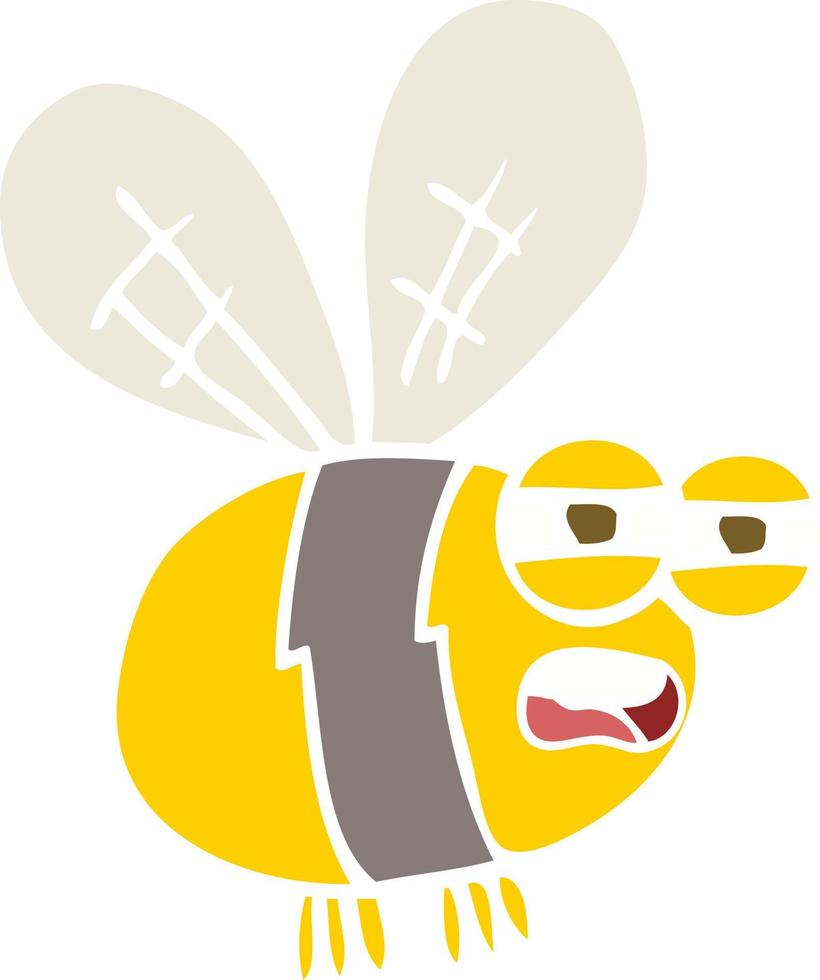 illustration en couleur plate de l'abeille vecteur