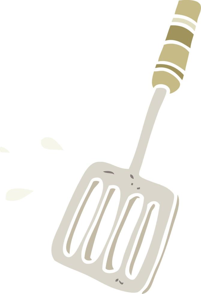 spatule de cuisine de dessin animé de style plat couleur vecteur