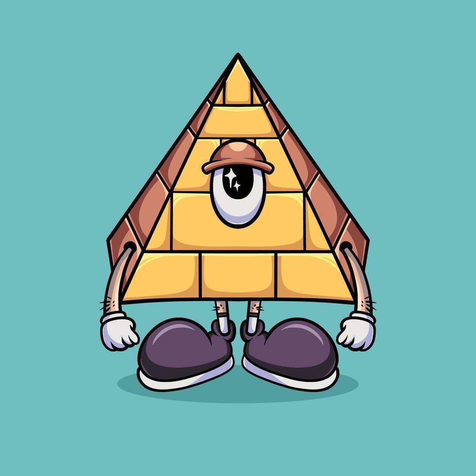 dessin animé pyramide à un œil vecteur