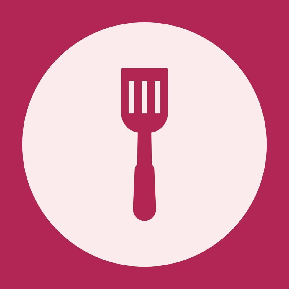 icône de spatule glyphe gras avec fond rond pour la mise en évidence des médias sociaux vecteur