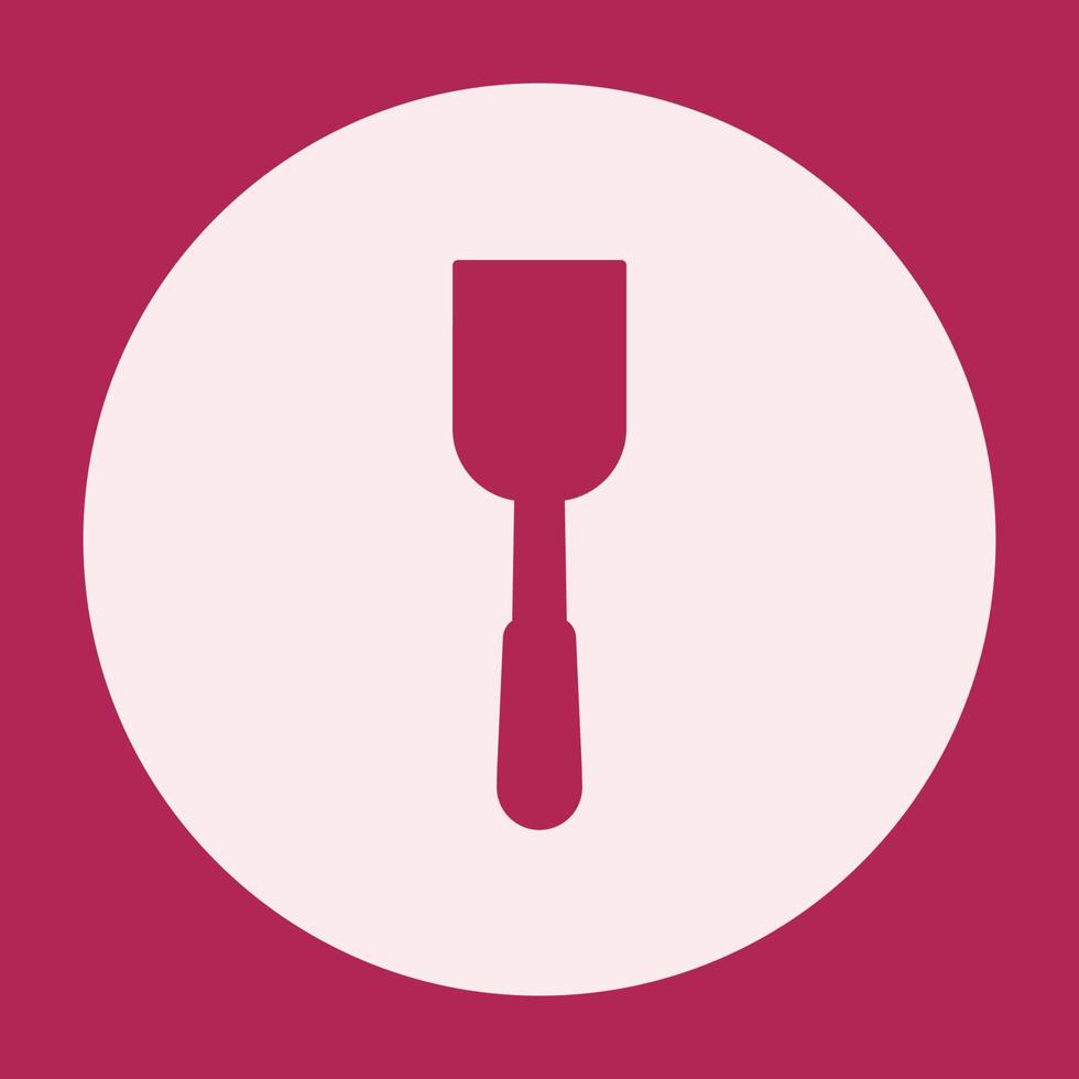 icône de spatule solide glyphe gras avec fond rond pour la mise en évidence des médias sociaux vecteur