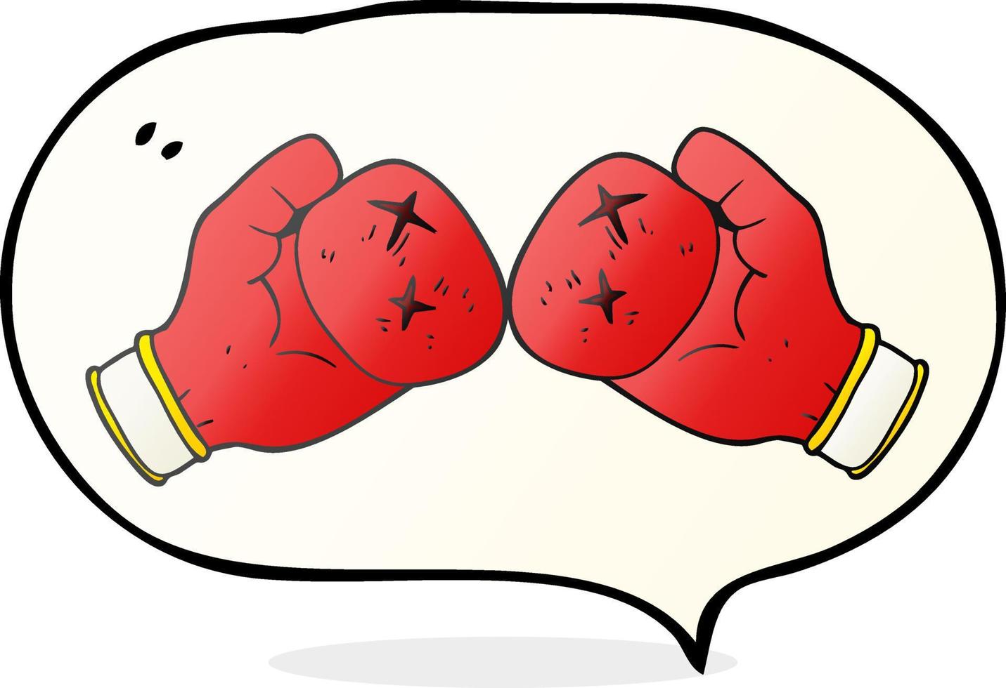 Gant de boxe cartoon bulle dessinée à main levée vecteur