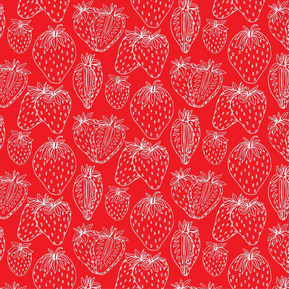 modèle sans couture avec silhouette de fraises vecteur